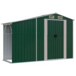 vidaXL Záhradná kôlňa zelená 277x93x179 cm pozinkovaná oceľ – Obrázok 2