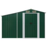 vidaXL Záhradná kôlňa zelená 277x93x179 cm pozinkovaná oceľ – Obrázok 3
