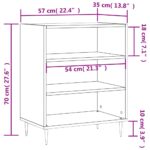 vidaXL Komoda čierna 57x35x70 cm kompozitné drevo – Obrázok 9