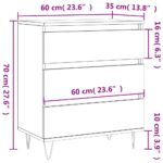vidaXL Komoda sivý dub sonoma 60x35x70 cm spracované drevo – Obrázok 11