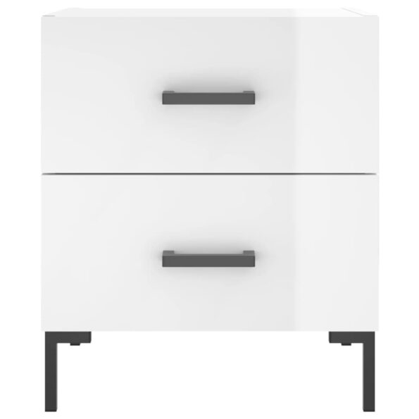 vidaXL Nočné stolíky 2 ks lesklé biele 40x35x47,5 cm kompozitné drevo – Obrázok 6