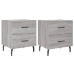 vidaXL Nočné stolíky 2 ks sivé sonoma 40x35x47,5 cm kompozitné drevo – Obrázok 2