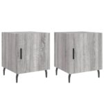 vidaXL Nočné stolíky 2 ks sivý dub sonoma 40x40x50 cm kompozitné drevo – Obrázok 2