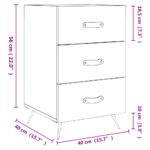 vidaXL Nočný stolík biely 40x40x66 cm kompozitné drevo – Obrázok 12