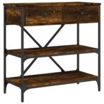 vidaXL Konzolový stolík dymový dub 75 x 34,5 x 75 cm kompozitné drevo – Obrázok 2