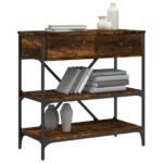 vidaXL Konzolový stolík dymový dub 75 x 34,5 x 75 cm kompozitné drevo – Obrázok 3