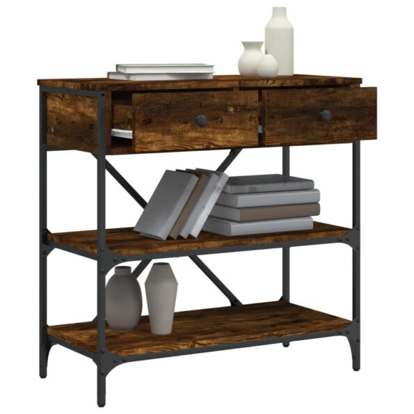 VXL8720845915933_g_en_hd_2.jpg vidaXL Konzolový stolík dymový dub 75 x 34,5 x 75 cm kompozitné drevo – Obrázok 4