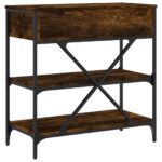 vidaXL Konzolový stolík dymový dub 75 x 34,5 x 75 cm kompozitné drevo – Obrázok 7