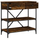 vidaXL Konzolový stolík dymový dub 75 x 34,5 x 75 cm kompozitné drevo – Obrázok 8