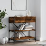 vidaXL Konzolový stolík dymový dub 75 x 34,5 x 75 cm kompozitné drevo
