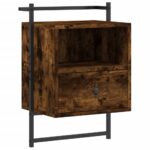 vidaXL Nočné skrinky nástenné 2 ks dymový dub 40x30x61cm kompoz. drevo – Obrázok 6