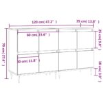 vidaXL Komody 2 ks dymový dub spracované drevo – Obrázok 11