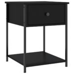 vidaXL Nočné stolíky 2 ks čierne 44x45x58 cm kompozitné drevo – Obrázok 3