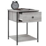 vidaXL Nočné stolíky 2 ks sivý dub sonoma 44x45x58 cm kompozitné drevo – Obrázok 5