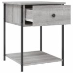 vidaXL Nočné stolíky 2 ks sivý dub sonoma 44x45x58 cm kompozitné drevo – Obrázok 6