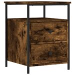 vidaXL Nočný stolík dymový dub 44x45x60 cm kompozitné drevo – Obrázok 2