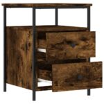 vidaXL Nočný stolík dymový dub 44x45x60 cm kompozitné drevo – Obrázok 6