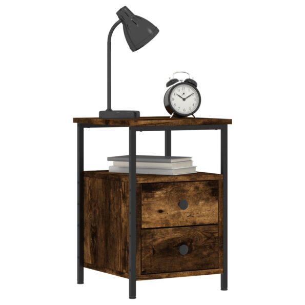 vidaXL Nočné stolíky 2 ks dymový dub 34x35,5x50 cm kompozitné drevo – Obrázok 3