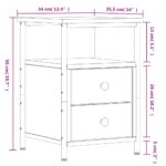 vidaXL Nočné stolíky 2 ks dymový dub 34x35,5x50 cm kompozitné drevo – Obrázok 12
