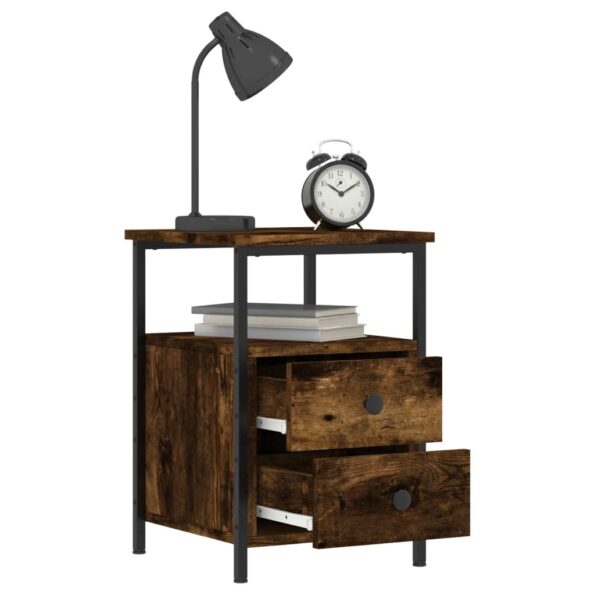 vidaXL Nočné stolíky 2 ks dymový dub 34x35,5x50 cm kompozitné drevo – Obrázok 4