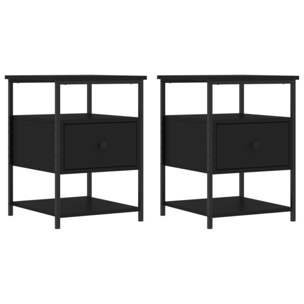 vidaXL Nočné stolíky 2 ks čierne 40x42x56 cm kompozitné drevo – Obrázok 2