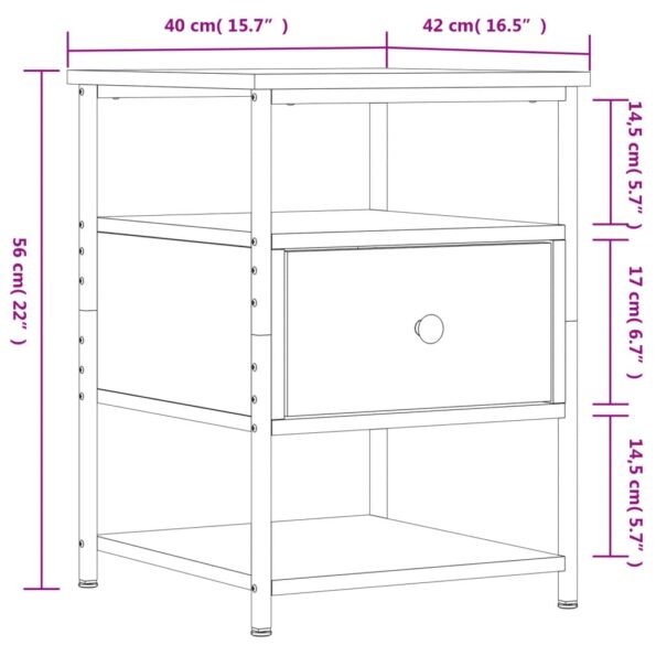 vidaXL Nočné stolíky 2 ks čierne 40x42x56 cm kompozitné drevo – Obrázok 12