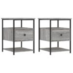 vidaXL Nočné stolíky 2 ks sivá sonoma 40x42x56 cm, kompozitné drevo – Obrázok 2
