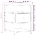 vidaXL Nočné stolíky 2 ks sivá sonoma 40x42x56 cm, kompozitné drevo – Obrázok 12