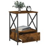 vidaXL Nočný stolík dymový dub 50x41x65 cm kompozitné drevo – Obrázok 4