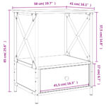 vidaXL Nočný stolík dymový dub 50x41x65 cm kompozitné drevo – Obrázok 10