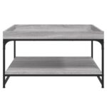 vidaXL Konferenčný stolík sivý sonoma 80x80x45cm kompoz. drevo železo – Obrázok 4