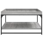 vidaXL Konferenčný stolík sivý sonoma 80x80x45cm kompoz. drevo železo – Obrázok 5