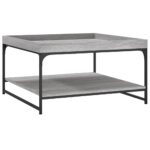 vidaXL Konferenčný stolík sivý sonoma 80x80x45cm kompoz. drevo železo – Obrázok 6
