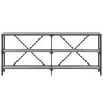 vidaXL Konferenčný stolík sivý sonoma 180x30x75cm kompoz. drevo železo – Obrázok 4