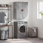 vidaXL Nástenná skrinka betónová sivá 69,5x34x90 cm