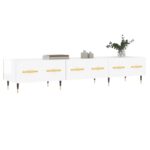 vidaXL TV skrinka, lesklá biela 150x36x30 cm, kompozitné drevo – Obrázok 3
