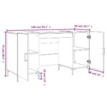 vidaXL Stôl biely 140x50x75 cm kompozitné drevo – Obrázok 12