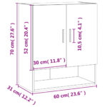 vidaXL Nástenná skrinka dymový dub 60x31x70 cm kompozitné drevo – Obrázok 12