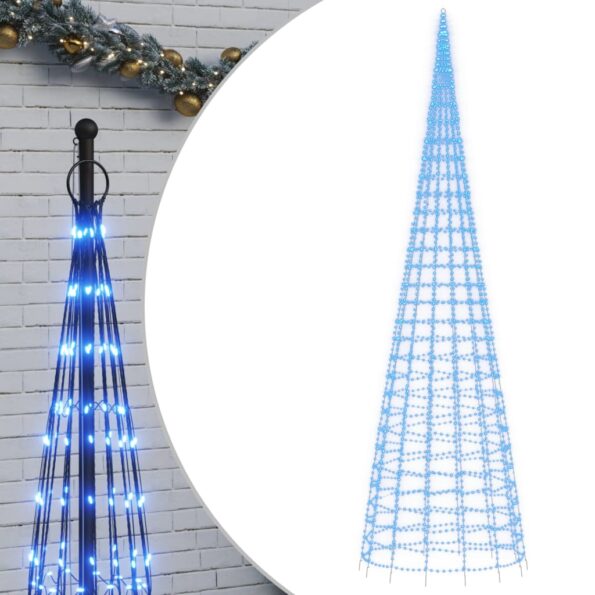 VXL8721012042490_a_en_hd_1.jpg vidaXL Svetlo na vianočný stromček na stožiar 3000 LED modré 800 cm – Obrázok 2