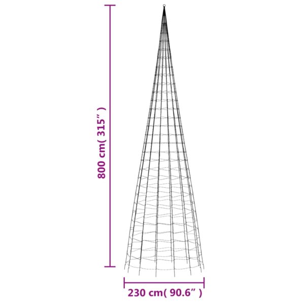 VXL8721012042490_g_en_hd_9.jpg vidaXL Svetlo na vianočný stromček na stožiar 3000 LED modré 800 cm – Obrázok 11