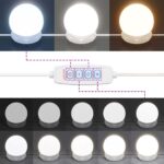 vidaXL Toaletný stolík s LED svetlami dymový dub 96x40x142 cm – Obrázok 12