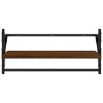 vidaXL 4-dielna súpr. nástenných políc s tyčami hnedý dub komp. drevo – Obrázok 6