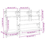 vidaXL 4-dielna súpr. nástenných políc s tyčami hnedý dub komp. drevo – Obrázok 11