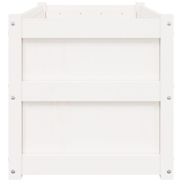 vidaXL Záhradné kvetináče 2 ks biele borovicový masív – Obrázok 7