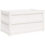 vidaXL Záhradné kvetináče 2 ks biele borovicový masív – Obrázok 8