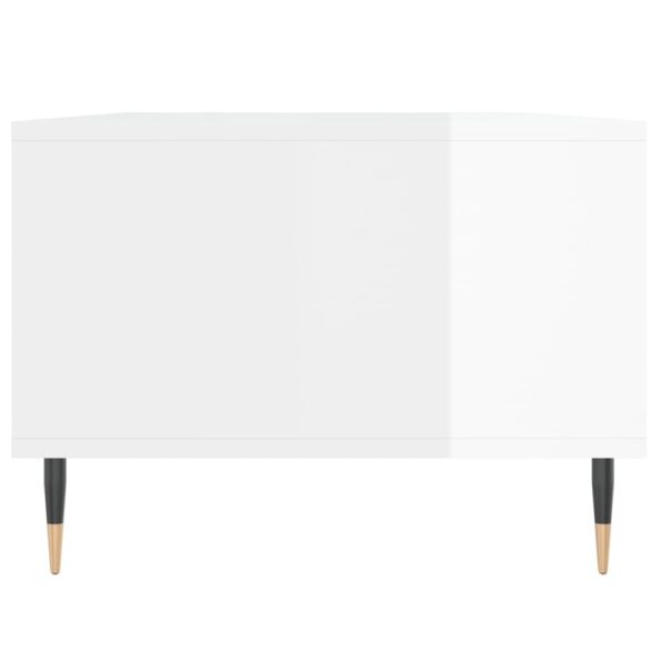vidaXL Konferenčný stolík lesklý biely 90x50x36,5 cm spracované drevo – Obrázok 7