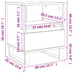 vidaXL Nočný stolík dymový dub 40x35x50 cm kompozitné drevo – Obrázok 11