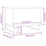 vidaXL Konferenčný stolík hnedý dub 60x44,5x45 cm spracované drevo – Obrázok 11
