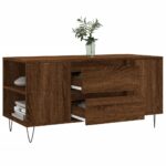 vidaXL Konferenčný stolík hnedý dub 102x44,5x50 cm kompozitné drevo – Obrázok 4