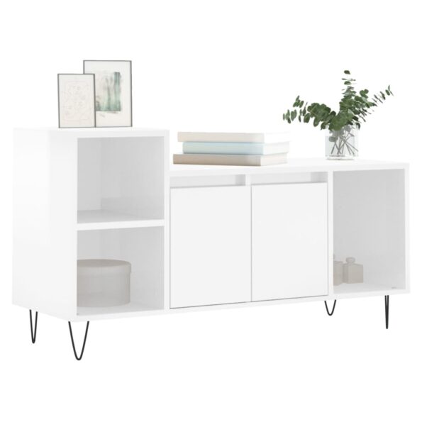 vidaXL TV skrinka lesklá biela 100x35x55 cm spracované drevo – Obrázok 3